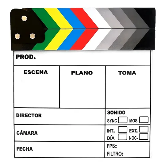Claqueta Formica Blanca Para Cine Español 27,5x30 Cm