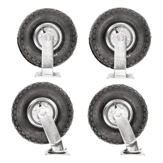 Set De 4 Ruedas Neumáticas De 10 Pulgadas Con Soporte De Alt