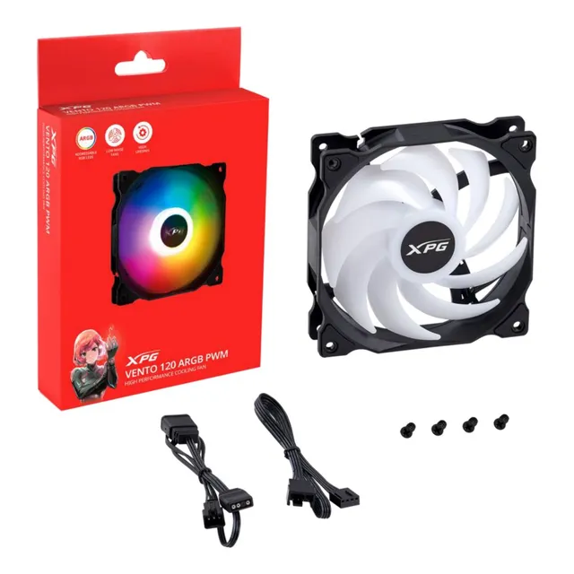Ventilador Gamer Fan Adata Xpg Vento 120 Argb Black