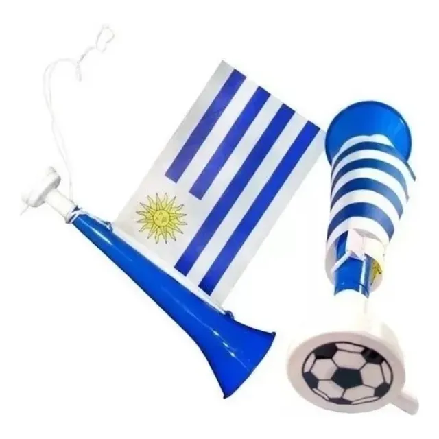Pack X6 Cornetas Con Bandera De Uruguay Mundial Vuvuzelas