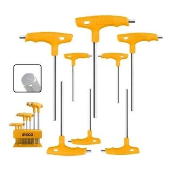 Set X 8 Llave Allen Hex Con Mango Ingco Hhkt80818