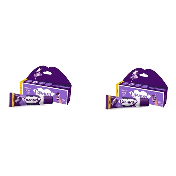 Kit 2x Hidratante Labial Carmed Açaí 10g Oakberry Com Cor