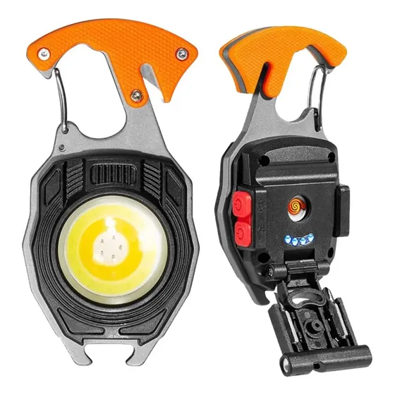 Lanterna LED Recarregável COB 500lm Multifuncional USB Camping Caça Aventura