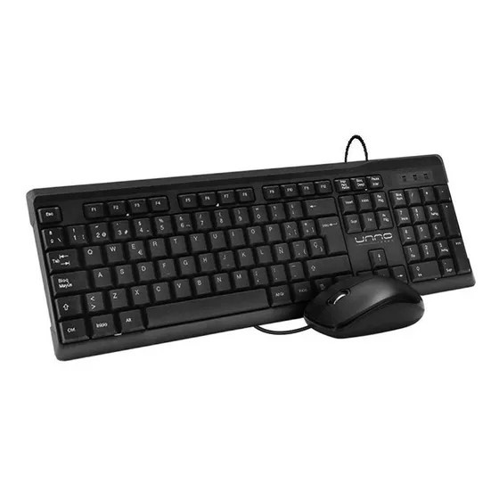 Combo Teclado Y Mouse Unno Kb6721bk Español Negro