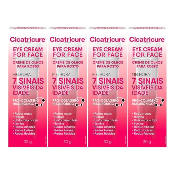Kit Cicatricure Eye Cream For Face Com 4 Caixas De 30g Cada