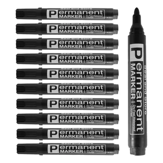 Marcador Permanente Negro X12 Unidades