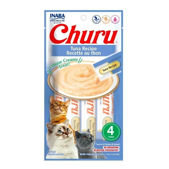 Inaba Cat Snack Churu 4 Piezas | Snack Cremoso Atún