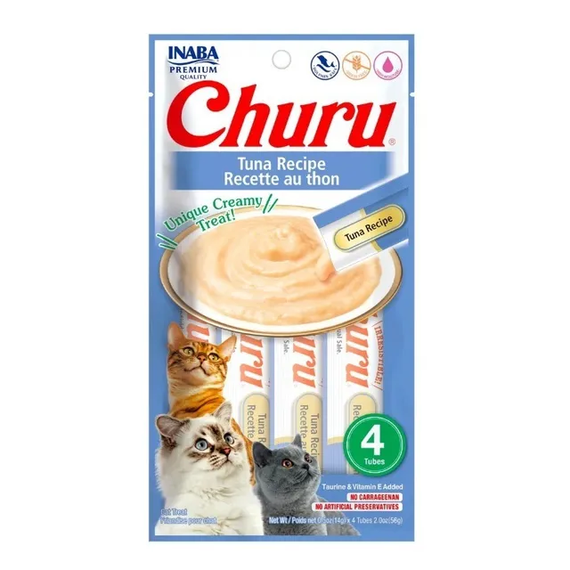 Inaba Cat Snack Churu 4 Piezas | Snack Cremoso Atún
