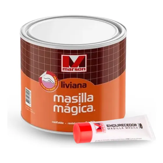 Masilla Mágica Liviana 350 Ml + Endurecedor 14 Grs Marson