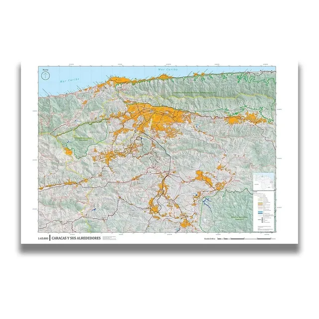 Mapa Caracas Y Sus Alrededores Tamaño Gigante