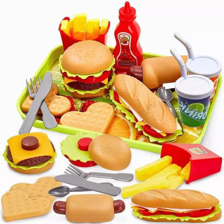 Set Hamburguesa Comida Juguetes Accesorios Cocina Alimentos Set Hamburguesa Comida Juguetes Accesorios Cocina Alimentos