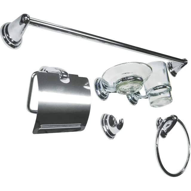 Accesorio Para Baño 6 Piezas Metal Cromado Aquarame