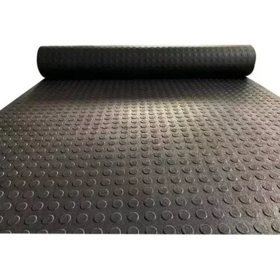 2m² - Piso Emborrachado Moeda Preto 3mm X Larg 1m X Comp 2m