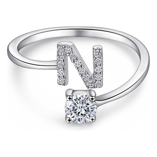 Anillo De Plata De Ley S925 Con Letra Inglesa N Anillo De Plata De Ley S925 Con Letra Inglesa N