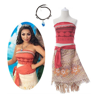 Disfraz De Vaiana Moana Para Mujer Con Cuello Disfraz De Vaiana Moana Para Mujer Con Cuello