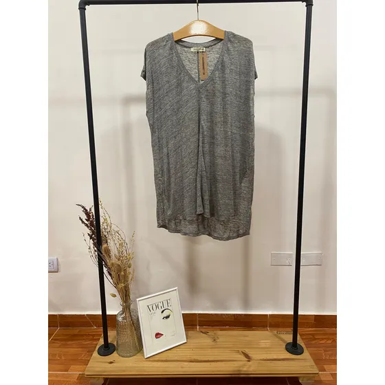 Remera Mujer Jazmin Chebar Gris Melange Talle 1 No Rapso Jaz
