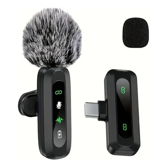 Microfone Sem Fio Gllai Lavalier Bluetooth USB-C Vlog YouTube Podcast