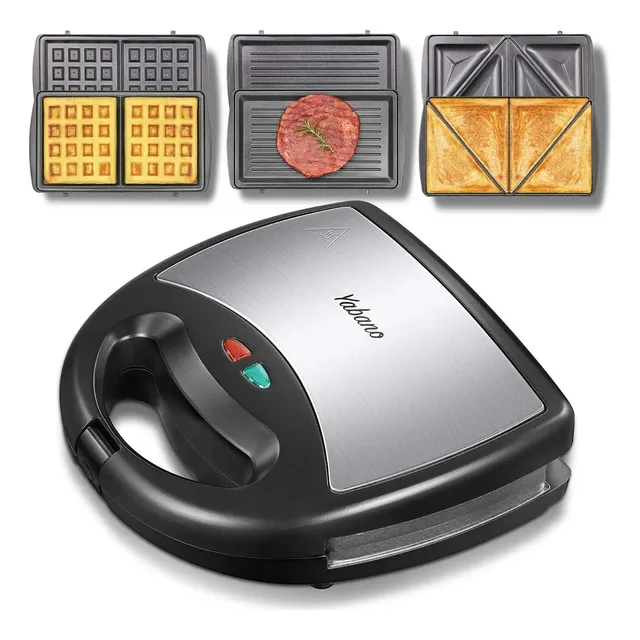 Sanduchera 3 En 1 Con Parrilla Gw-8090