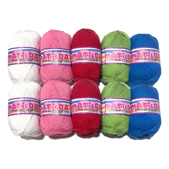 Hilo Algodón 8/6 Matilda X 10 Ovillos (1 Kg) Básicos Crochet