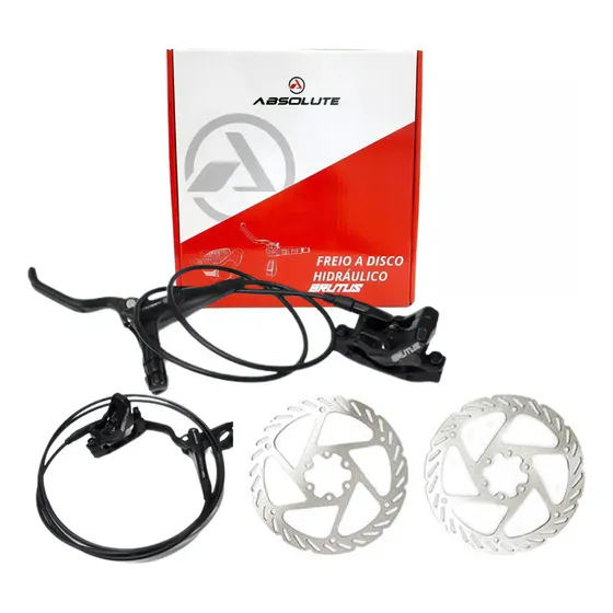 Freio Hidráulico Bike Absolute Brutus 4 Pistões C/ Par Disco