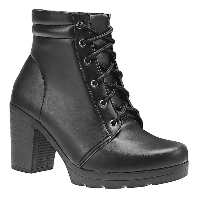 Bota Coturno Salto Grosso Moda Feminino Tratorado Blogueira Bota Coturno Salto Grosso Moda Feminino Tratorado Blogueira