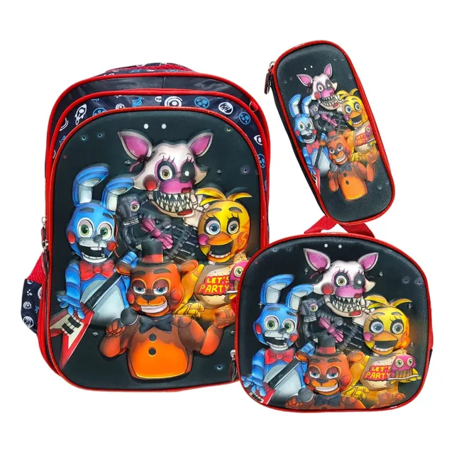 Mochila Escolar Five Nights At Freddy Lonchera Cartuchera 