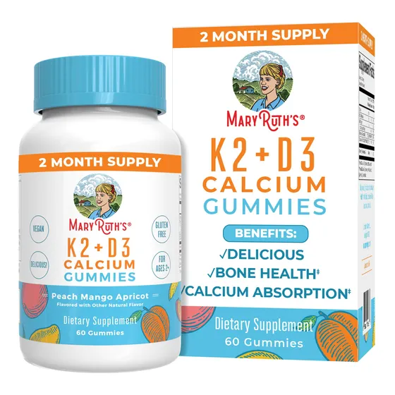 Suplemento Maryruth Organics Calcium Con Vitamina D Y K2, 60