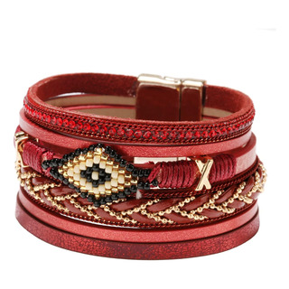 Kar Nann Rojo Boho Wraps Hecho A Mano Con Cuentas Pulsera De Kar Nann Rojo Boho Wraps Hecho A Mano Con Cuentas Pulsera De