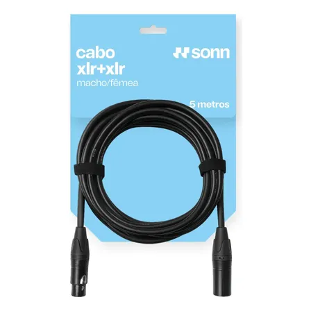 Cabo Microfone Mesa De Som Xlr Macho+xlr Fêmea 5 Metros Sonn