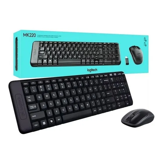 Combo Teclado Mouse Inalambrico Logitech Mk220 Compacto Mini