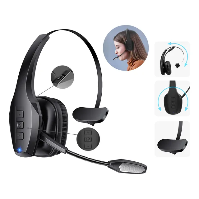 Audífonos De Diadema Manos Libres Bluetooth Tipo Call Center