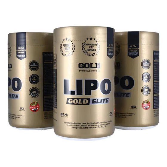 Lipo Gold Elite Gold Nutrition Quemador Termogenico Pack X 3