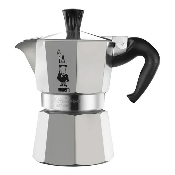 Cafetera portátil Bialetti Moka Express 3 tazas automática plata facto italiana