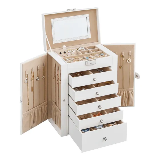 Caja Joyero De 6 Niveles Songmics Con 5 Cajones