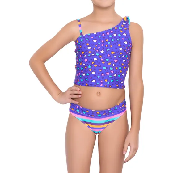 Tankini Con Panty Asimétrico Pink Swim