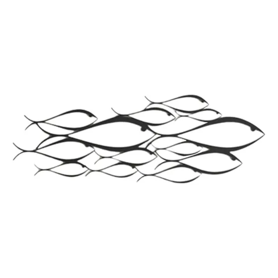 Escultura De Parede De Peixe De Metal Decorativa 43cm X 15cm