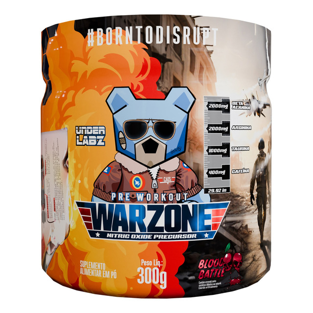 Warzone Under Labz Beta Alanina Taurina Cafeína Sabor Blood Battle 300g Warzone Under Labz Beta Alanina Taurina Cafeína Sabor Blood Battle 300g