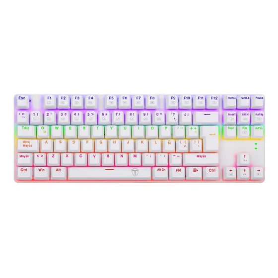 Teclado Gamer T-dagger Bora Rainbow White T-tgk313- Tkl