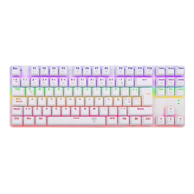 Teclado Gamer T-dagger Bora Rainbow White T-tgk313- Tkl