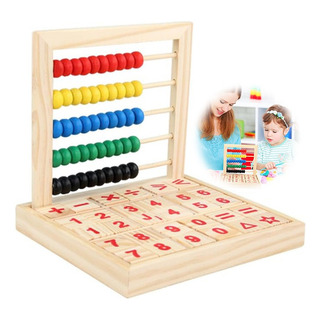 Juguete Ábaco Didáctico Matemática Bloques Madera Montessori Juguete Ábaco Didáctico Matemática Bloques Madera Montessori