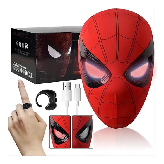 Máscara Spiderman Miles Morales Con Luces Cosplay
