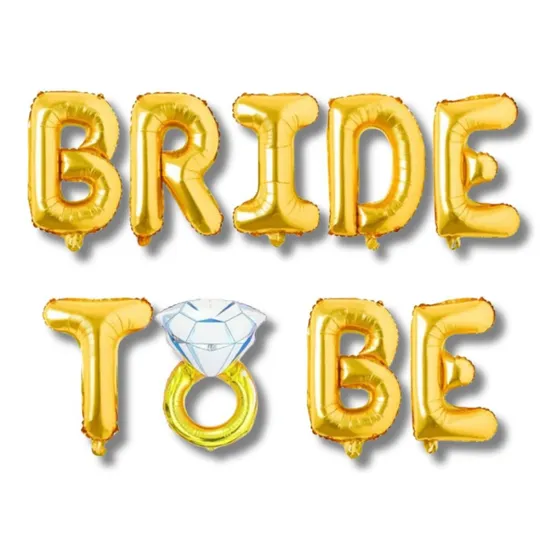 Letrero Globo Bride To Be Despedida De Soltera Anillo Novia Dorado Bride To Be