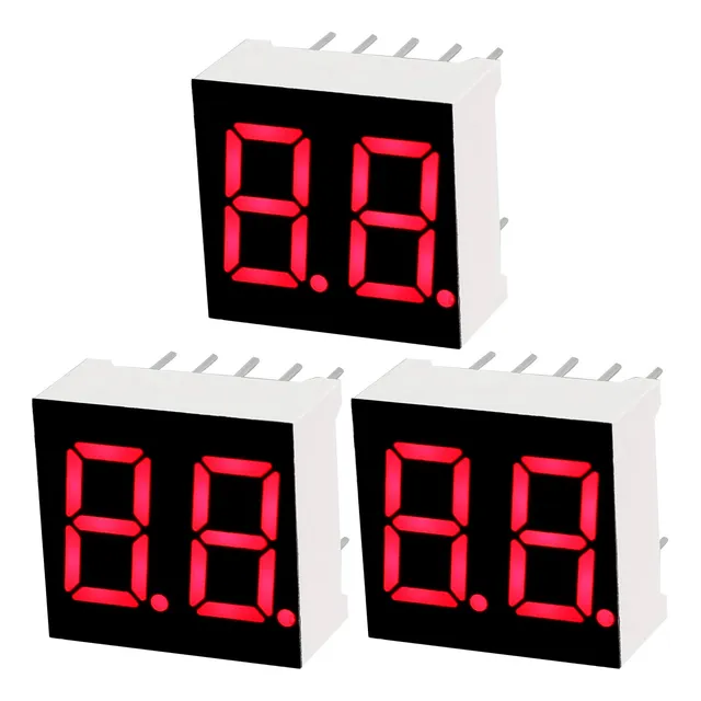 3 Piezas De Display 7 Segmentos 2 Dígitos Rojo Catodo Comun