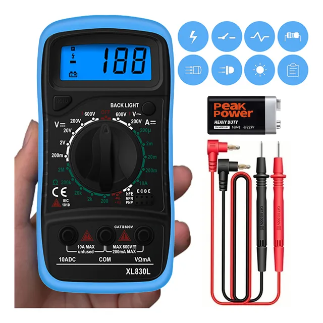 REMATE Multímetro Digital Profesional Lcd Portátil Ac/dc Xl830l