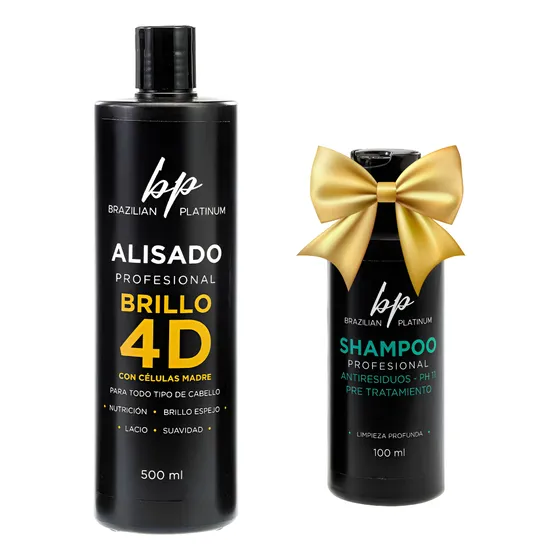 Alisado Progresivo Brasilero 4d y Shampoo Antiresiduos