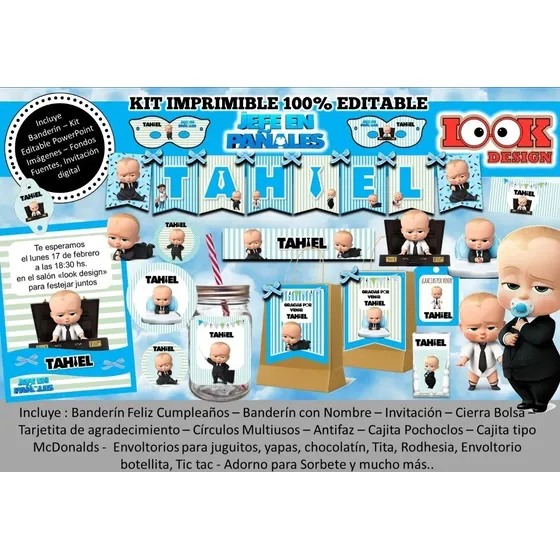 Kit Imprimible Candybar Jefe En Pañales 100% Editable