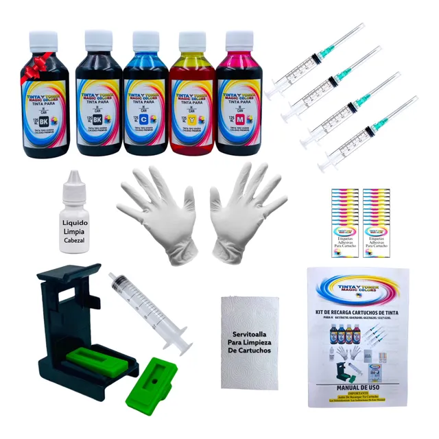 Kit Recarga Tinta Compatible Con Cartucho Hp 667 2374,2775