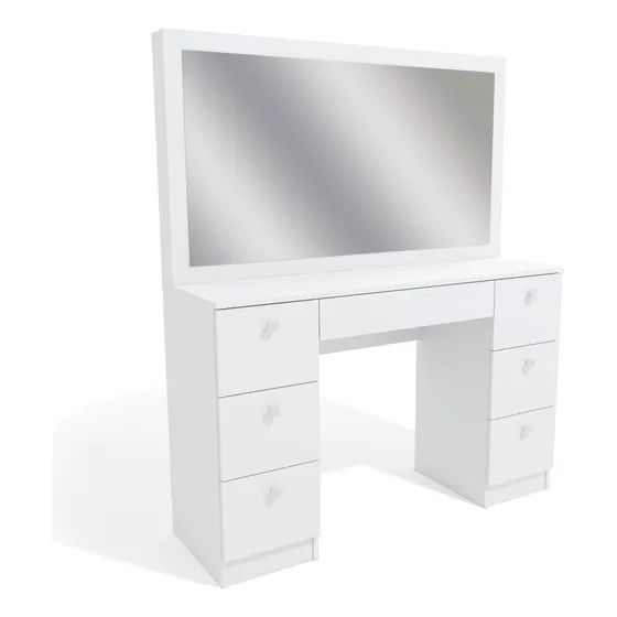 Penteadeira Ditália 7 Gavetas Pe-80 Branco Uv Acetinado