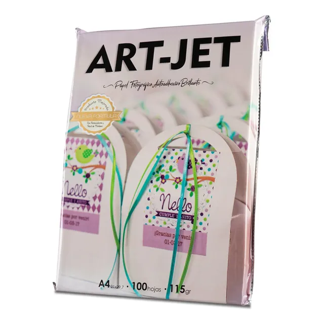 Papel Fotográfico Autoadhesivo Glossy A4 115gr 100 Hojas Blanco