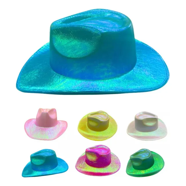 Sombrero Gorro Cowboy Fiestas Tornasolado Cotillón X6